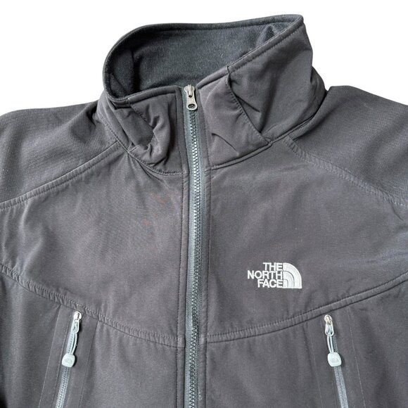 North Face Summit Series Jacket Mens Medium Full Zip Black Soft Shell *No Hood - Picture 4 of 10